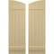 Ekena Millwork Americraft 5-Board (2 Batten) Wood Joined Board-n-Batten Shutters w/Ellipt Top, ARW101BE518X77NTH, PR ARW101BE518X77NTH - alternate 1